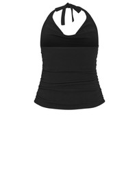 City Chic - Plus size Emmy Halter Cowl Neck Top - black