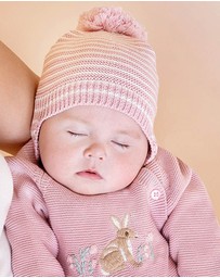 Bebe by Minihaha - Fern Stripe Organic Knitted Beanie - Babies-Kids