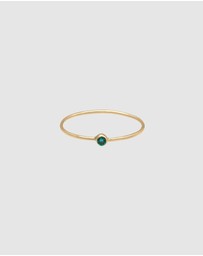 Elli Jewelry - Ring Solitaire Stack Filigree with Crystals Green in 925 Sterling Silver Gold Plated