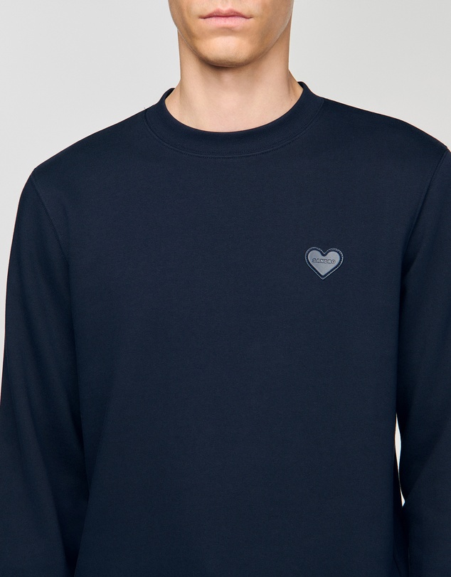 Sandro - Single Coeur Crewneck Sweatshirt