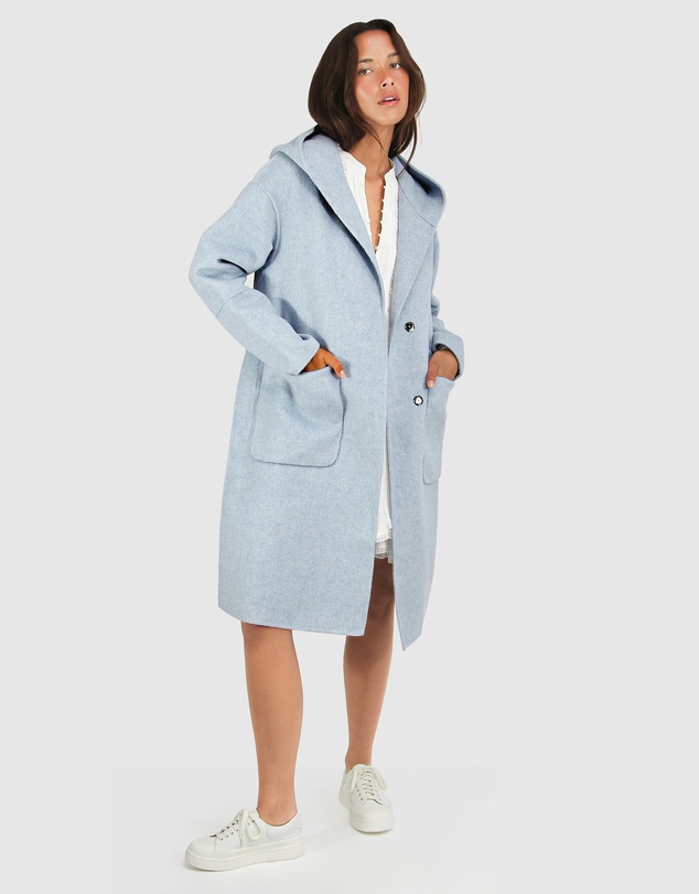 Belle & Bloom - Walk This Way Wool Blend Hooded Coat