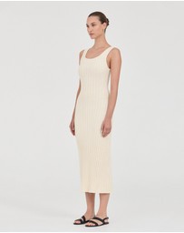 FRIEND of AUDREY - The Cotton Rib Square-Neck Dress