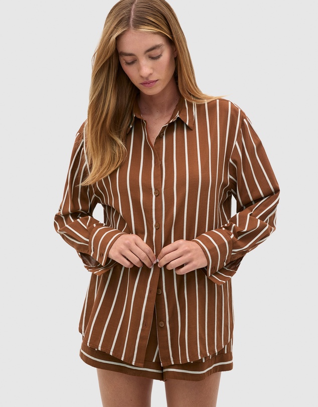 Seed Heritage - Stripe Shirt and Short PJ Set