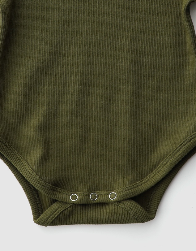 WITH LOVE FOR KIDS - Basics Thick Ribbed Long Sleeve Onesie - Babies