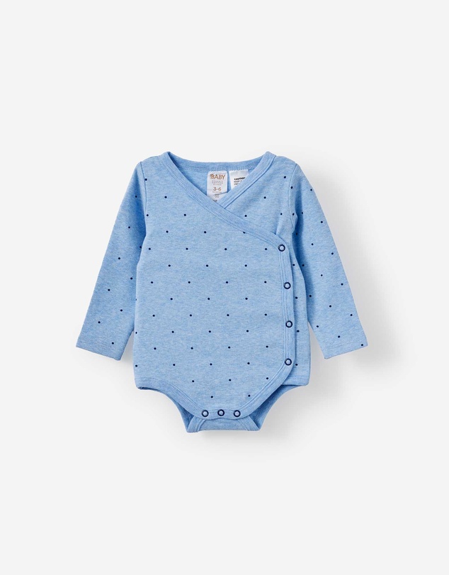 Cotton On Kids - Organic Cross Over Long Sleeve Bubbysuit