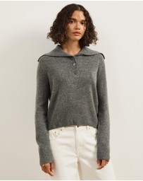 Atmos&Here - Kiera Knit Jumper with Wide Collar