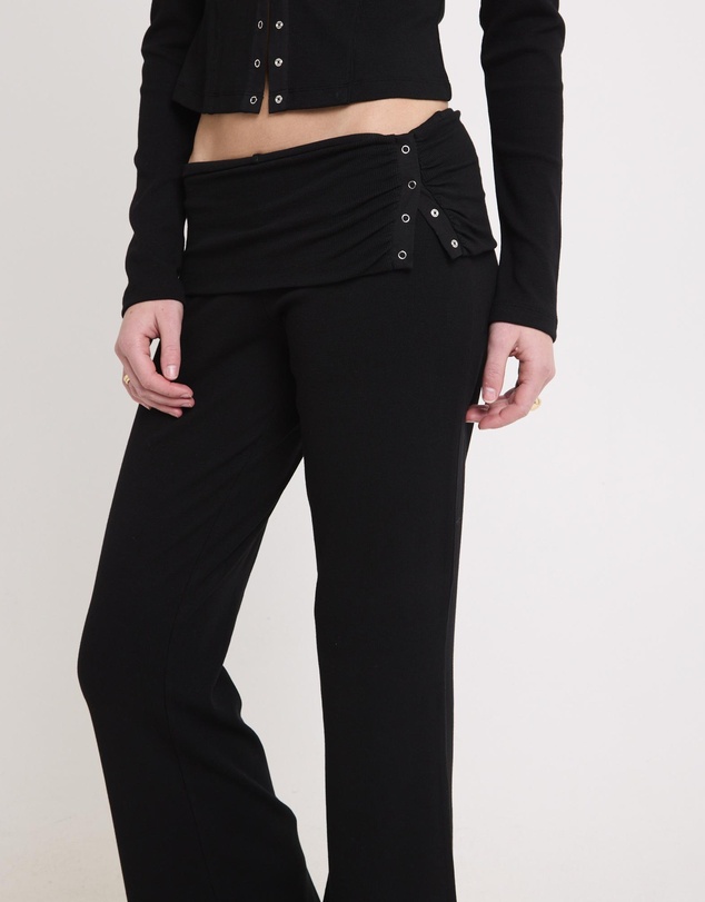 Neon Hart - Rib Fold Waist Flare Pants