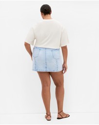 City Chic - Plus size Alice Denim Mini Skirt - ice blue wash