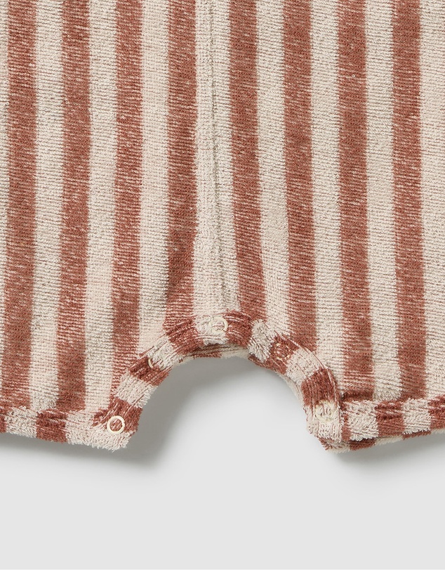 Wilson & Frenchy - Cherry Cola Stripe Organic Terry Growsuit - Babies