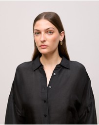Trenery - Linen Silk Resort Shirt in Black