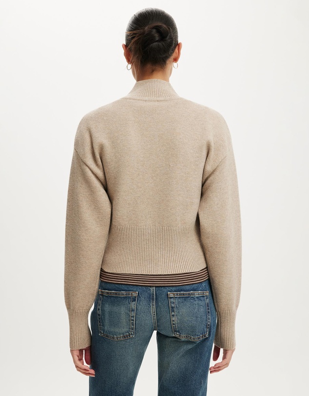 Cotton On - Lotus Cinched Zip Knit