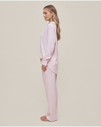 Papinelle - Super Soft Waffle Open Collared Long Sleeve Top and Pant