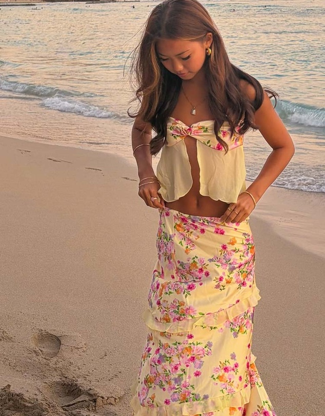 Beginning Boutique - Saldana Yellow Bloom Maxi Skirt