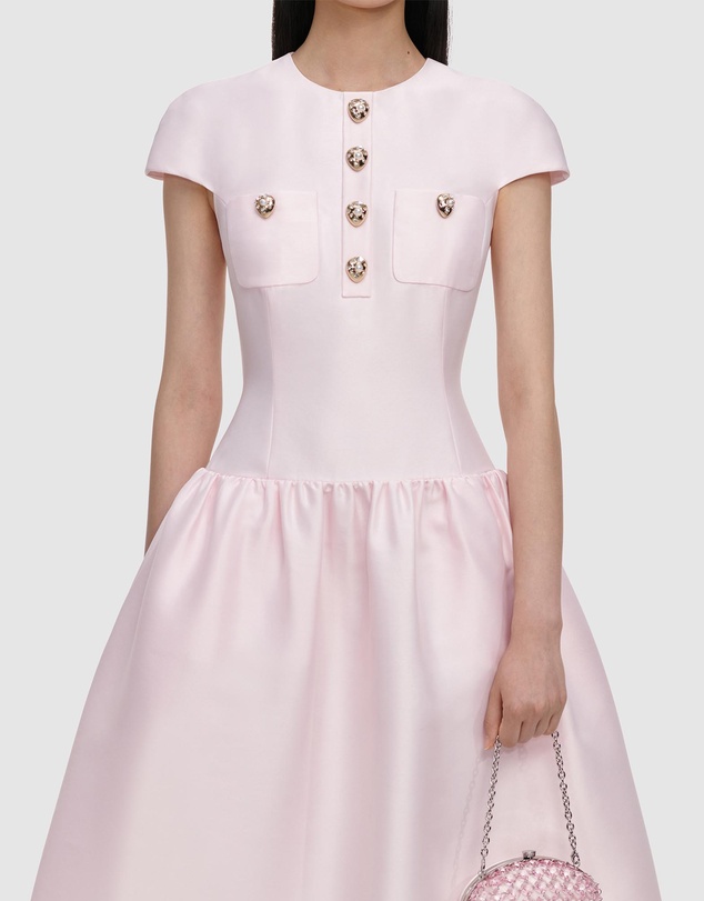 Self Portrait - Taffeta Buttoned Midi Dress