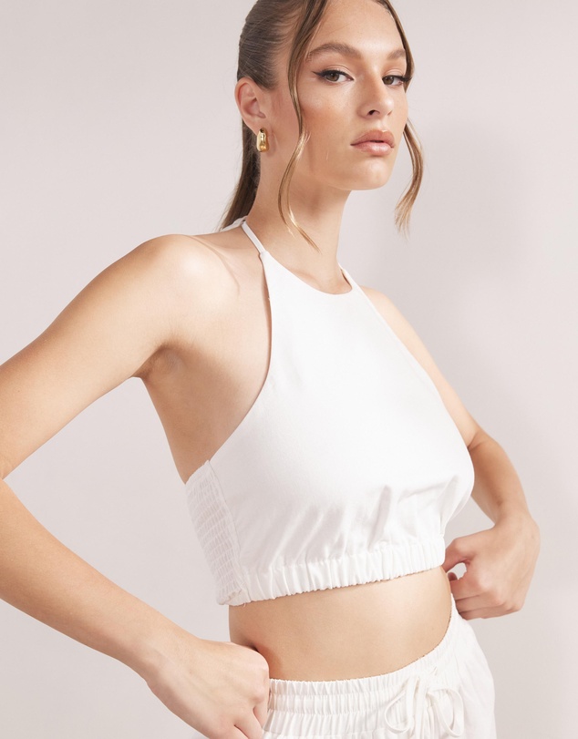Dazie - Lovers Rock Linen Blend Halter Top