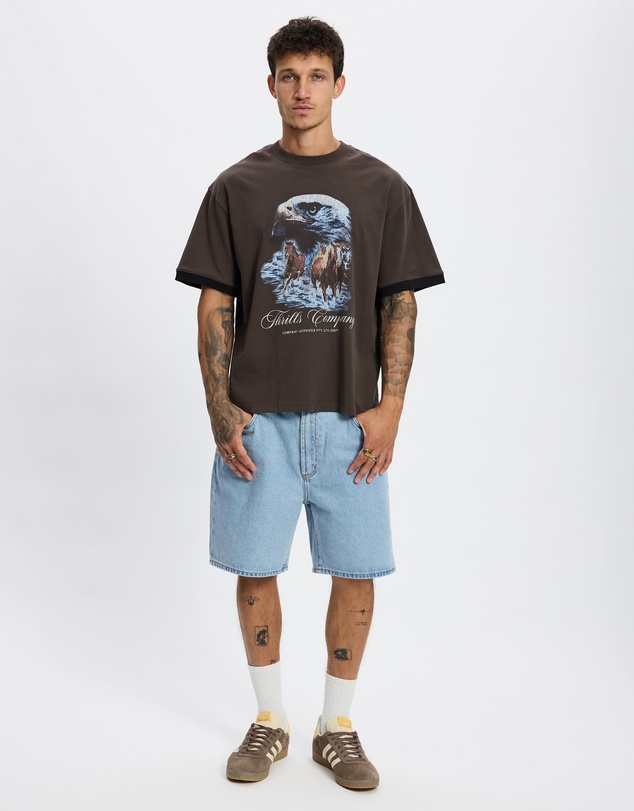 Thrills - Superior Power Box Fit Oversize Cropped Ringer Tee