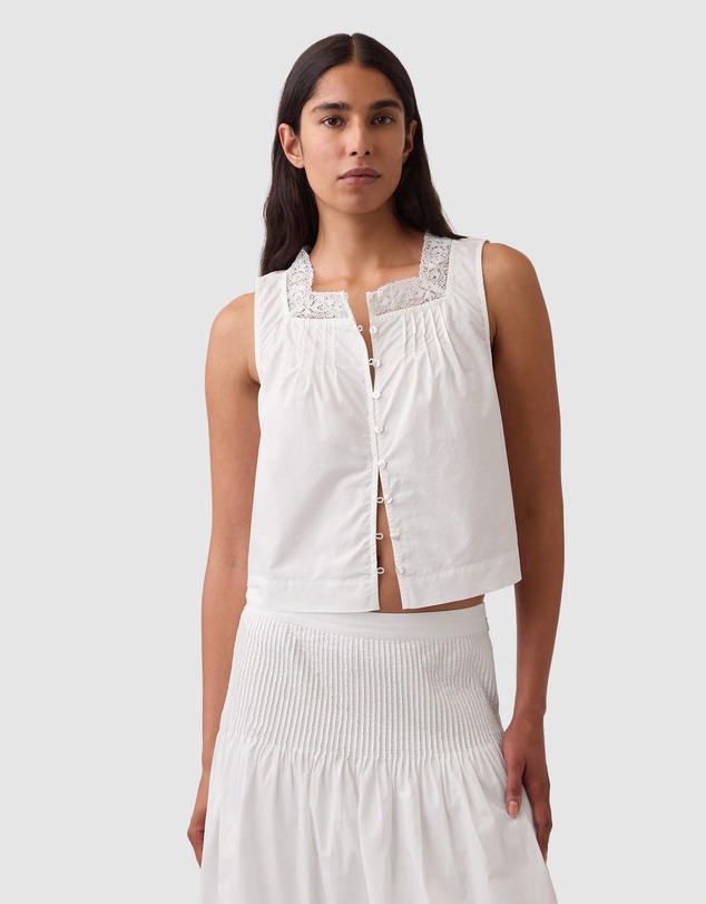 GAP - Sleeveless Lace Insert Shell Top