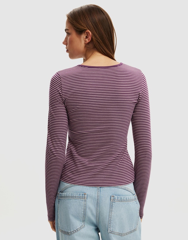 Cotton On - Longline Crew Long Sleeve Top