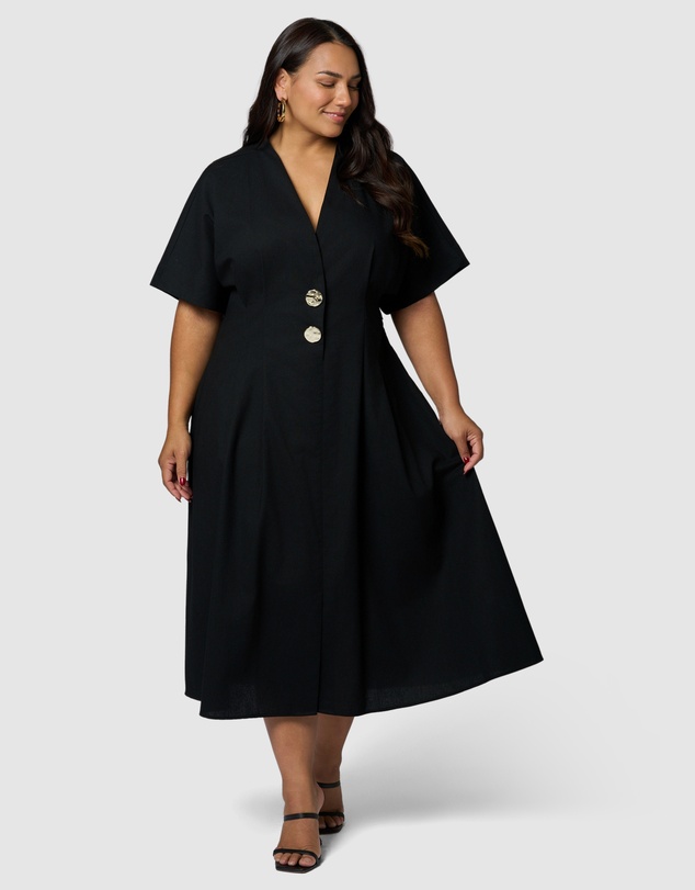 Something 4 Olivia - Blair Linen Midi Dress