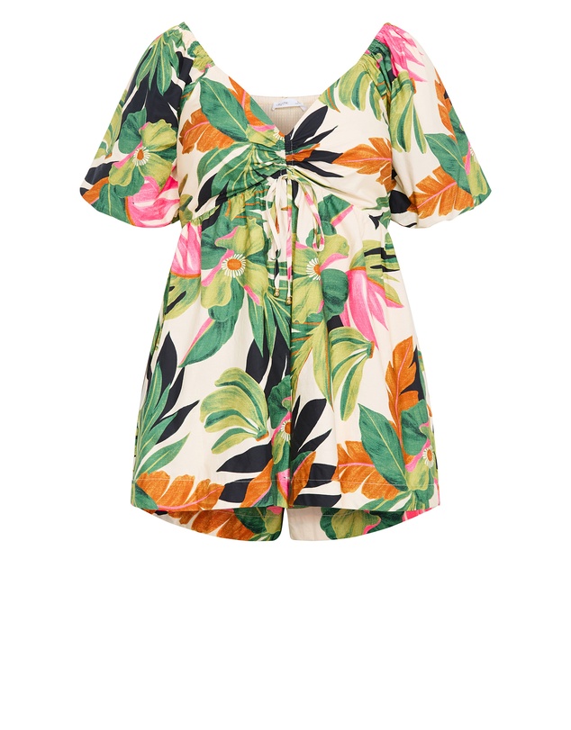 City Chic - Paradiso Print Playsuit