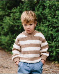Kynd Baby - Knit Stripe Jumper in Mocha Stripe