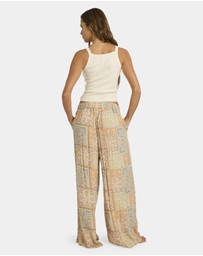 Billabong - Womens Follow Me Elastic-waist Linen Pants