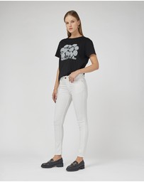 DRICOPER DENIM - Lauren Coated White Jeans