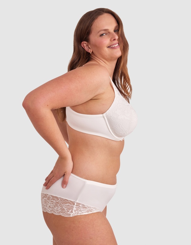 Bras N Things - Body Bliss Full Lace Curvy Balconette Bra - Ivory