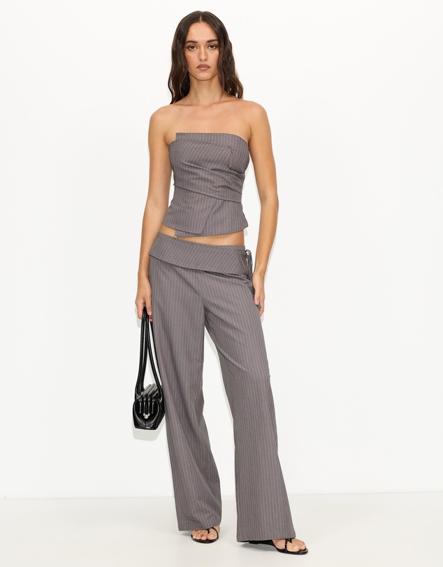 Dazie - Solace Pinstripe Belted Trousers