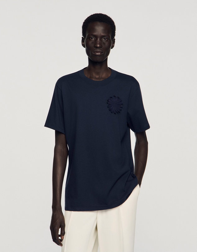 Sandro - Crochet Flower Tee Shirt