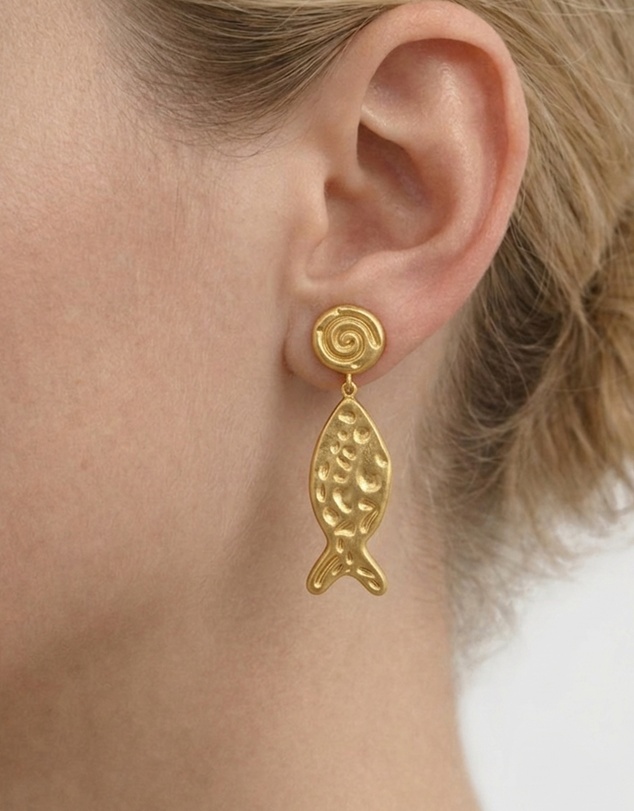 Miz Casa and Co - Fish Drop Stud Earrings