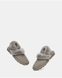 EVERAU - Australian Shepherd Ugg Waffle Fluffy Double Faced Sheepskin Upper House Shoes