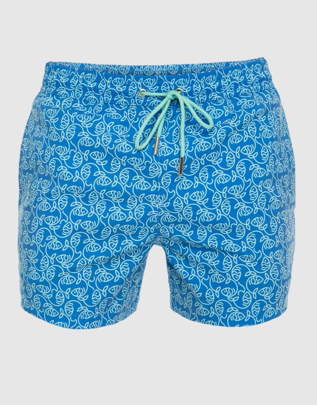 Tolu Australia - Boardshorts with Pale Blue Fishes