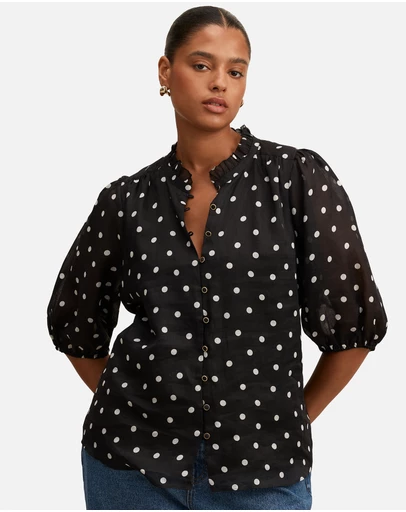 Forever New Curve - Helena Curve Spot Blouse