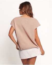 Petal & Pup - Mariana Knit Vest - Beige Marle