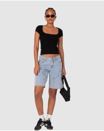 EDIKTED - Priscilla Lace Trim T Shirt
