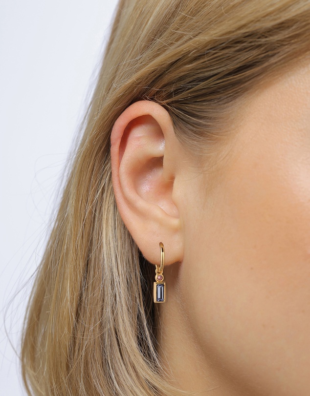 Elli Jewelry - Earrings Hoops Crystal Oval 925 Sterling Silver Gold-Plated