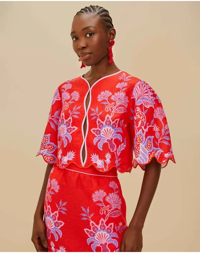 Farm Rio - Porcelain Garden Blouse