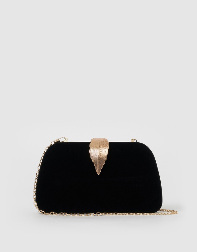 Izoa - Rebecca Clutch Black Velvet