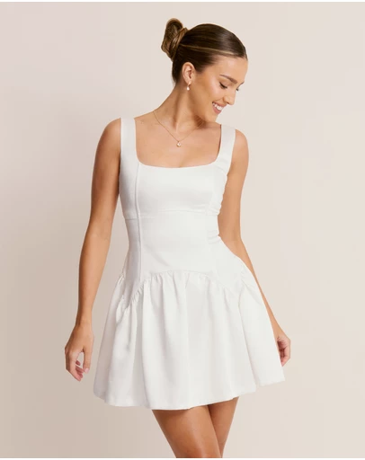 Six Stories - Scoop Neck Skater Mini Dress