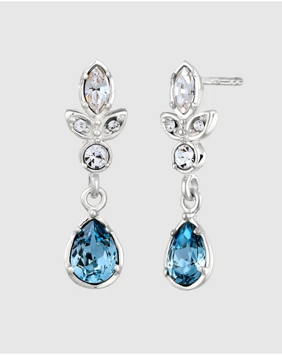 Elli Jewelry - Earrings Women Stud with Blue Crystals 925 Sterling Silver