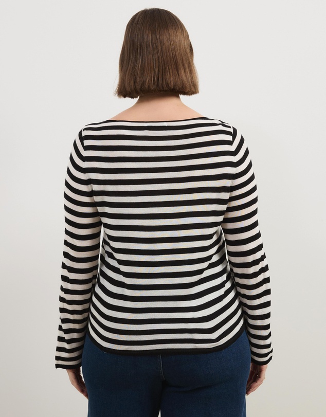 Atmos&Here Curvy - Bella Fine Knit Stripe Top
