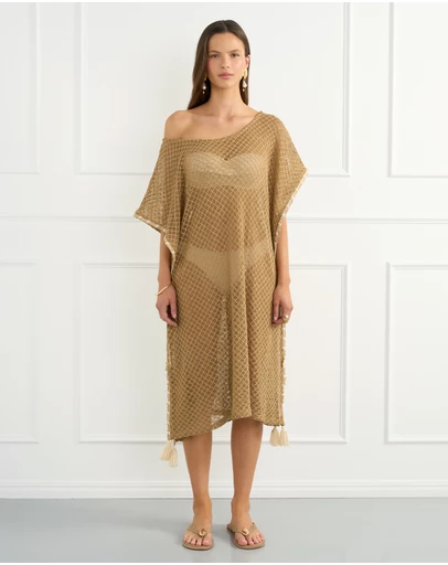 Aqua Blu Australia - Beige Jada Kaftan