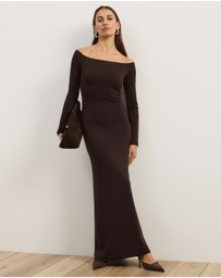 Atmos&Here - Hanna Long Sleeve Off-Shoulder Maxi Dress