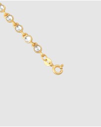 Elli Jewelry - Bracelet Tennis Classic Trend with Crystals in 925 Sterling Silver Gold Plated
