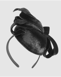 Max Alexander - Velvet Black Winter Pillbox Fascinator