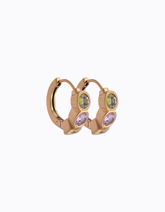PETA AND JAIN - Flora Gemstone Hoop Earrings