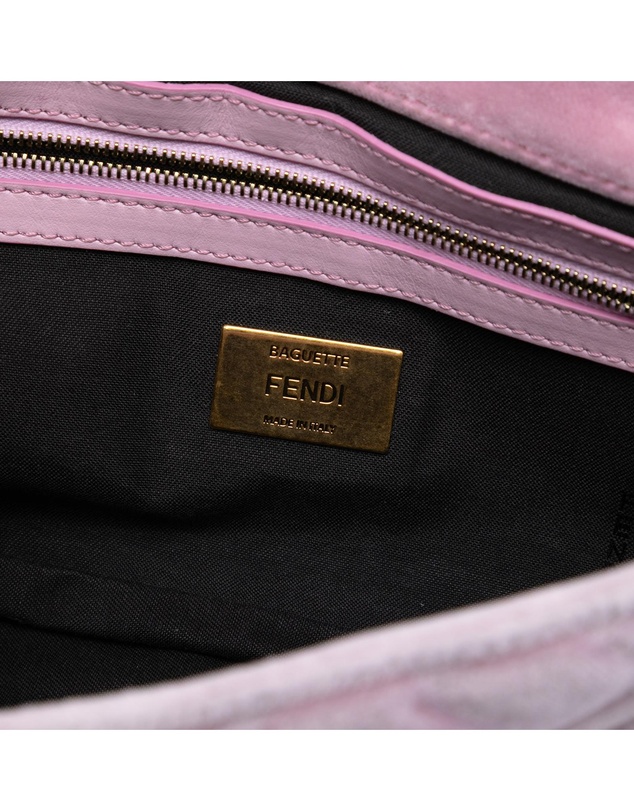 Pre-Loved by Azura Reborn - Pre-Loved Zucca Embossed Velvet Baguette Satchel