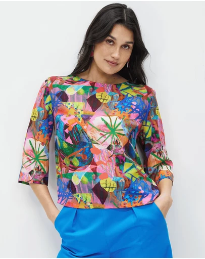 The Social Outfit - Silk Smock Top - Amplify
