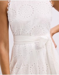 The Fated - Quinn Broderie Halter Neck Midi Dress